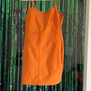 Orange bodycon dress